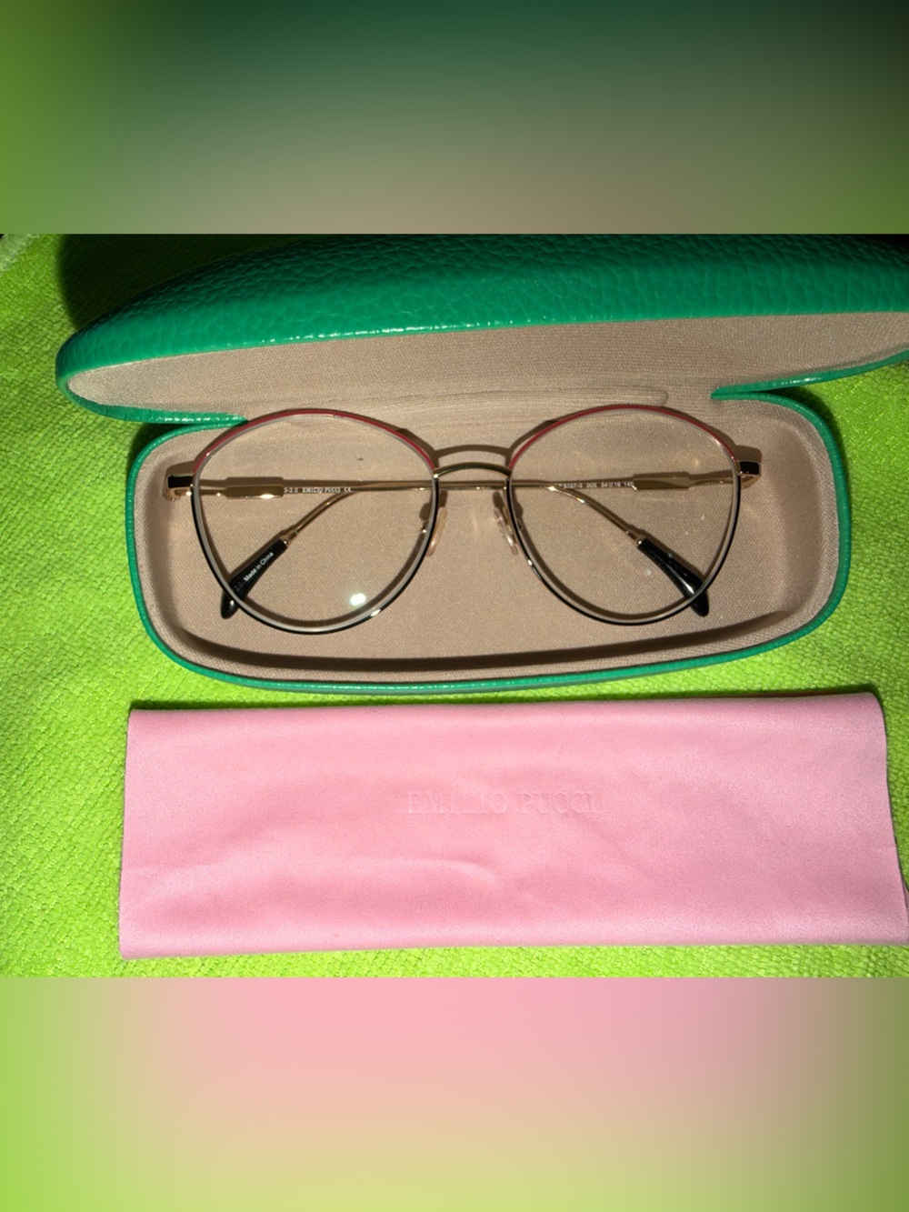 Emilio Pucci Gold Round Women's Glasses
